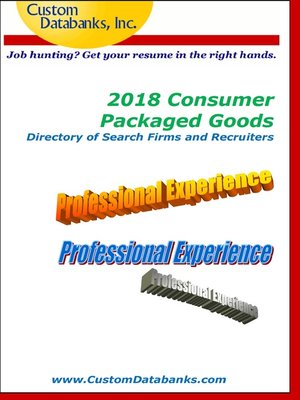 cover image of 2018 Consumer Packaged Goods Directory of Search Firms and Recruiters 
